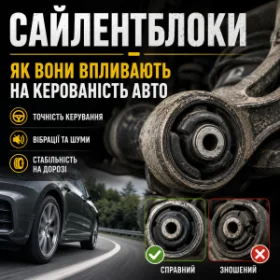Сайлентблоки - як вони впливають на керованість авто