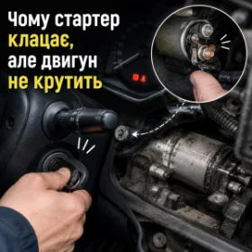 Чому стартер клацає, але двигун не крутить