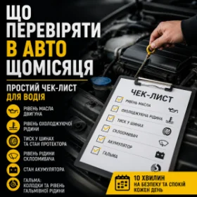 Що перевіряти в авто щомісяця - простий чек-лист для водія