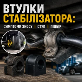 Втулки стабілізатора: симптоми зносу, стук і підбір