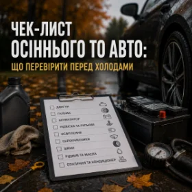 Чек-лист осіннього ТО авто: що перевірити перед холодами