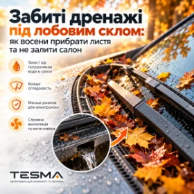 Забиті дренажі під лобовим склом: як восени прибрати листя та не залити салон
