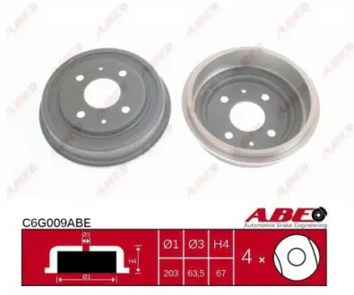 Тормозной барабан ABE C6G009ABE