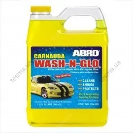 Автошампунь з воском Карнаубы Wash-n-Glo, 946ml ABRO CW928 (фото 1)