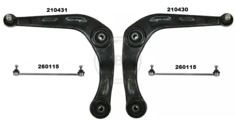 К-кт важелів перед. підвіски Peugeot 206 98- ABS 219903