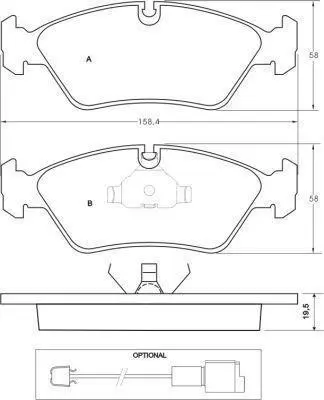 Комплект тормозных колодок, дисковый тормоз ABS 36488OE (фото 1)