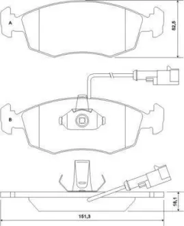 Комплект тормозных колодок, дисковый тормоз ABS 37122OE