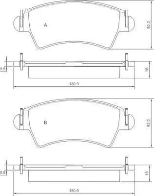 Комплект тормозных колодок, дисковый тормоз ABS 37153OE (фото 1)