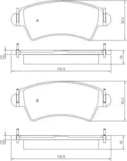 Комплект тормозных колодок, дисковый тормоз ABS 37153OE