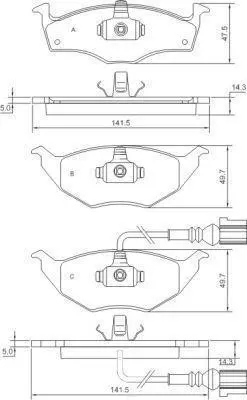 Комплект тормозных колодок, дисковый тормоз ABS 37345OE (фото 1)