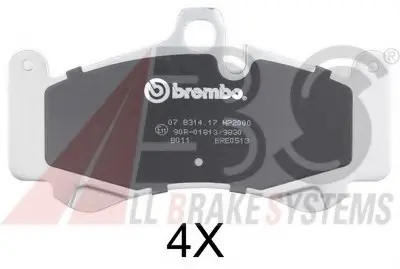 Комплект тормозных колодок, дисковый тормоз ABS 37572S