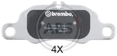 Комплект тормозных колодок, дисковый тормоз ABS 37782S