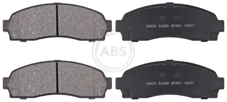 Комплект тормозных колодок, дисковый тормоз ABS 38833