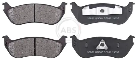 Комплект тормозных колодок, дисковый тормоз ABS 38881