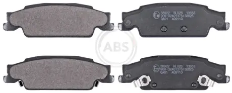 Комплект тормозных колодок, дисковый тормоз ABS 38922