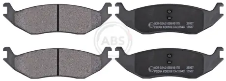 Комплект гальмівних колодок, дискові гальма ABS 38967