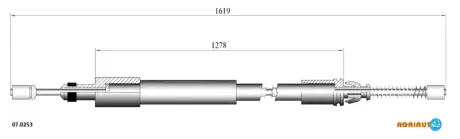 Трос ручного тормоза L ADRIAUTO 070253