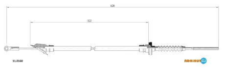 Трос зчеплення FIAT Uno all -Diesel 1.3-Tds-Sting-1.0-1.111/86-93 ADRIAUTO 110160
