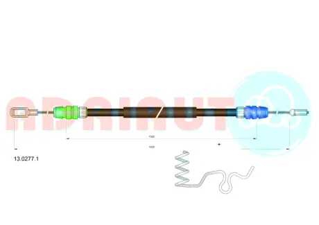 FORD Трос стоянкового гальма (для здвоєних шин) TRANSIT Платформа/шасі (FM_ _, FN_ _, FF_ _) 2.2 TDCi 4x4 11- ADRIAUTO 1302771