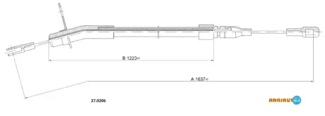 Трос гальмівний MERCEDES 200/8-250/8-300D-300TD LH 76- ADRIAUTO 270206