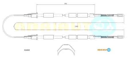 Трос гальмівний OPEL Commodore C R 77-/Rekord E all R 77- ADRIAUTO 330219