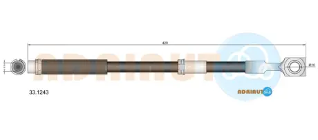 OPEL шланг гальмівний передн. Astra F G 94- ADRIAUTO 331243
