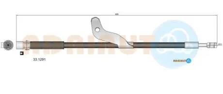 OPEL Гальмівний шланг правий ANTARA A 2.0-3.2 06-, CHEVROLET CAPTIVA 2.4-3.2 06- ADRIAUTO 331291