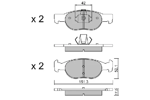 Комплект тормозных колодок, дисковый тормоз AISIN BPFI1002 (фото 1)