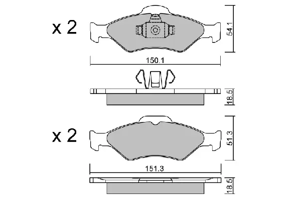 Комплект тормозных колодок, дисковый тормоз AISIN BPFO1012 (фото 1)