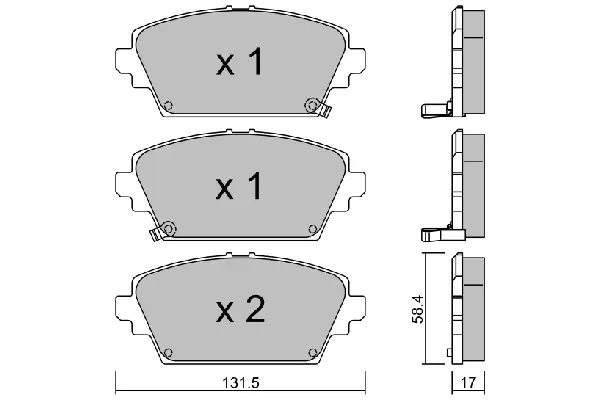 Комплект тормозных колодок, дисковый тормоз AISIN BPHO1901 (фото 1)