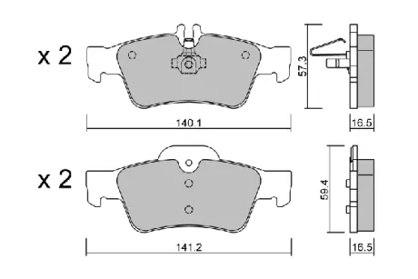 Комплект тормозных колодок, дисковый тормоз AISIN BPMB2004