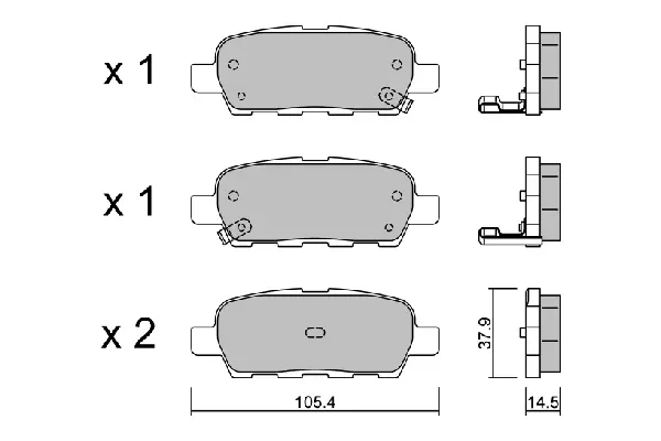 Комплект тормозных колодок, дисковый тормоз AISIN BPNI2001 (фото 1)
