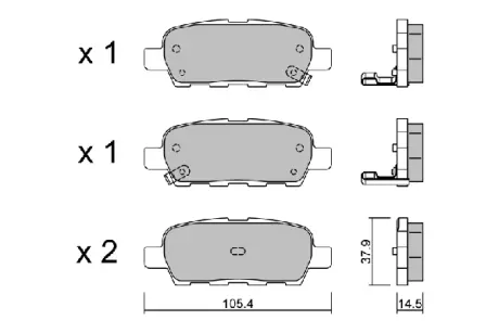 Комплект тормозных колодок, дисковый тормоз AISIN BPNI2001