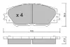 Комплект тормозных колодок, дисковый тормоз AISIN BPTO1007 (фото 1)