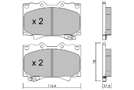 Комплект тормозных колодок, дисковый тормоз AISIN BPTO1912