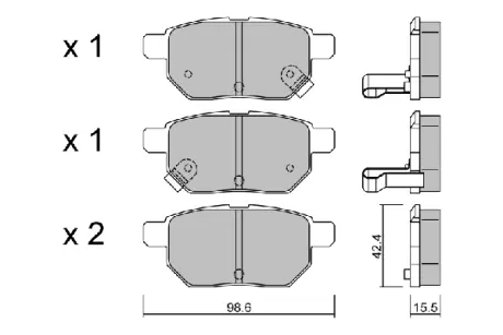 Комплект тормозных колодок, дисковый тормоз AISIN BPTO2006