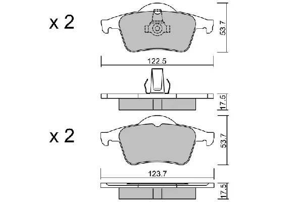 Комплект тормозных колодок, дисковый тормоз AISIN BPVO2001 (фото 1)