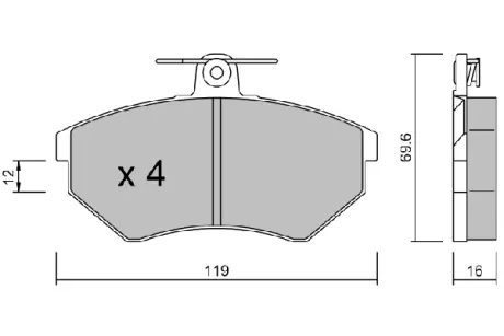 Комплект тормозных колодок, дисковый тормоз AISIN BPVW1002