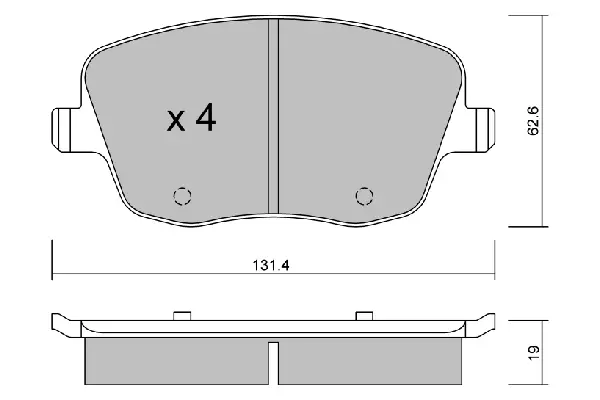 Комплект тормозных колодок, дисковый тормоз AISIN BPVW1019 (фото 1)