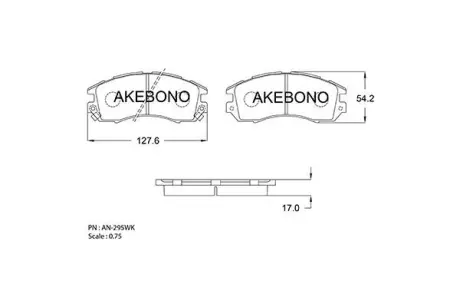 Колодки торм. перед. Subaru Impreza/Legacy/SVX AKEBONO AN295WK
