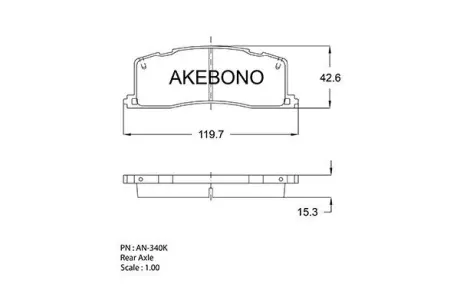 Колодки торм. задн. Toyota Previa/Estima/Emina PN-1274/SP2036/367 00 AKEBONO AN340K