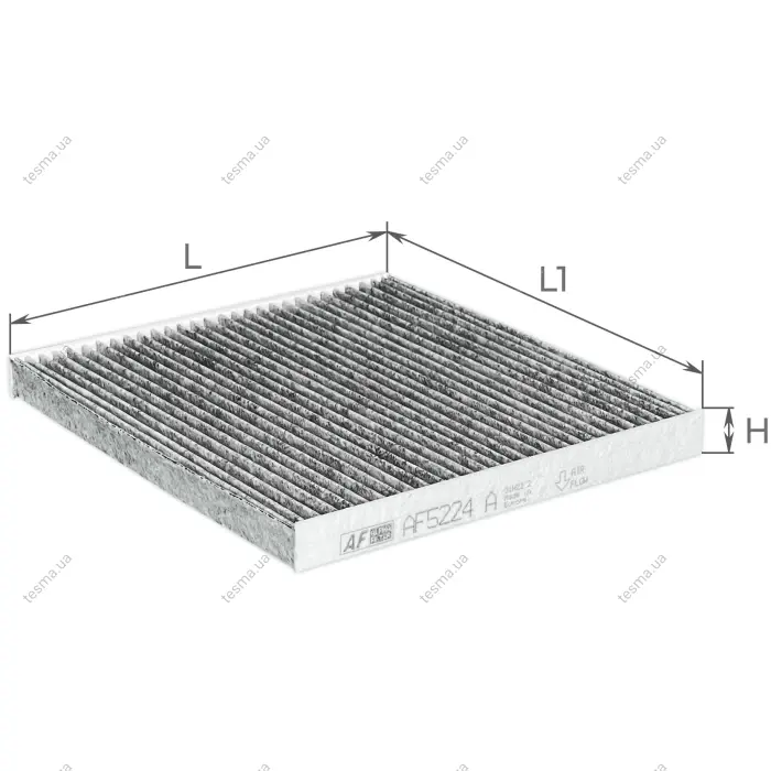 Фільтр салону Chery Tiggo 3 14- вугільний (вир-во) ALPHA FILTER AF5224a (фото 1)