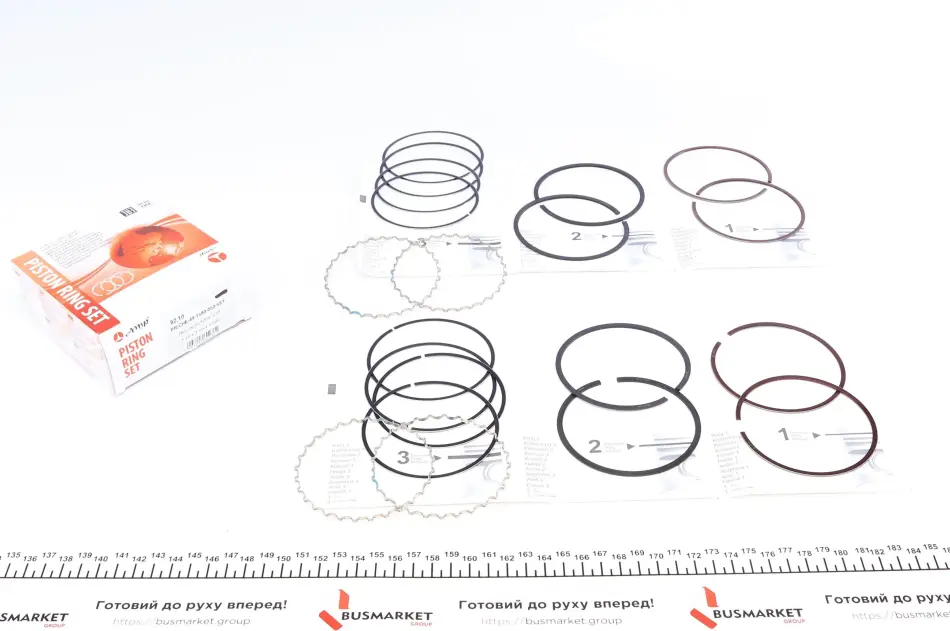 Кільця поршневі Chevrolet Lacetti 1.8 (+0.50/82.10mm) (1.2x1.5x3.0) (к-кт 4 циліндра) AMP PRCHE491590050SET (фото 1)