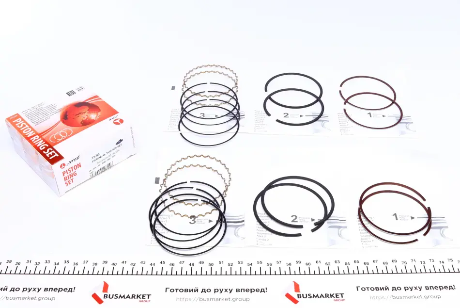 Кільця поршневі Daewoo Nexia 1.6 16V 86-05 (79.00mm/STD) (1.2x1.5x3,0) (к-кт 4 циліндра) AMP PRDAE493538000SET (фото 1)