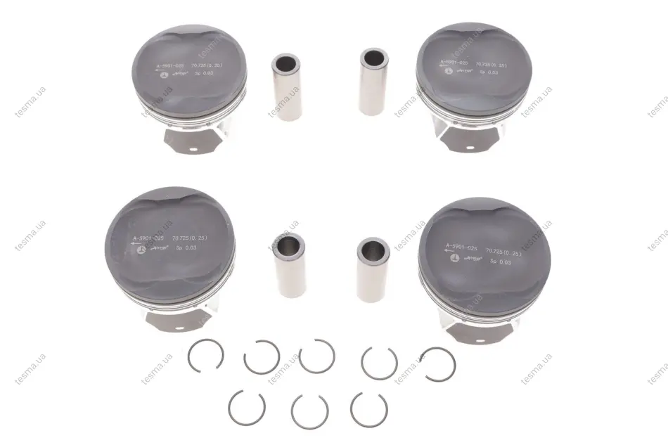 поршень ravon R2 1.2 15- (70.75mm/+0.25) (к-кт 4 шт) AMP PX-RAV-4A-5901-025 - фото 1
