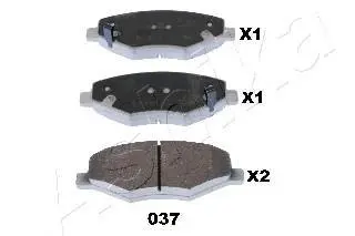 Комплект тормозных колодок, дисковый тормоз ASHIKA 5000037