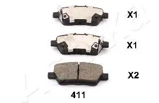 Комплект тормозных колодок, дисковый тормоз ASHIKA 5104411