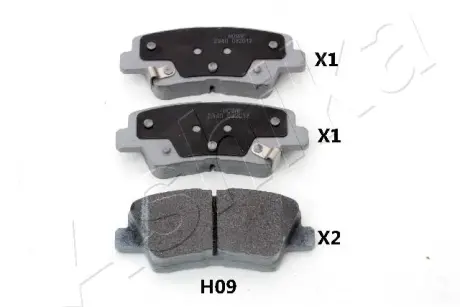 Комплект тормозных колодок, дисковый тормоз ASHIKA 510HH09