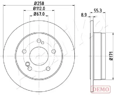 Диск гальмівний ASHIKA 61-00-0504C