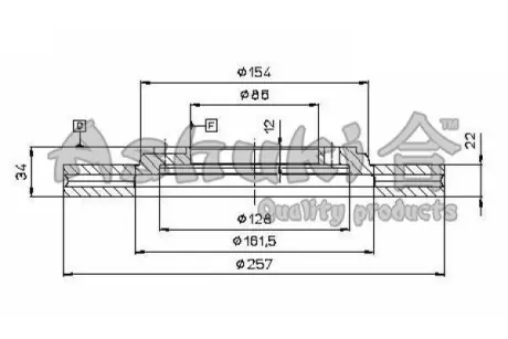 Тормозной диск ASHUKI 09905050
